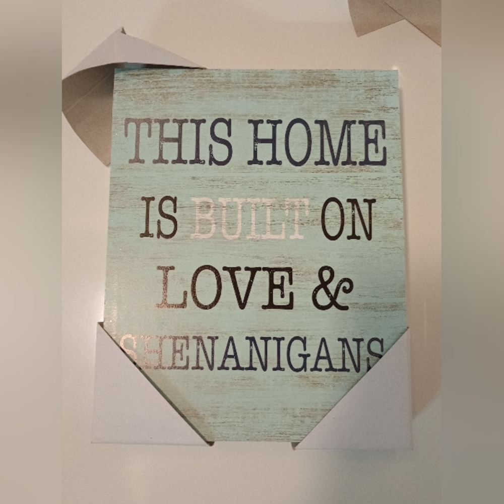 Shenanigans Wood Home Decor Sign NWT